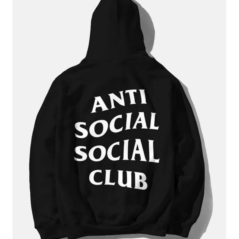 NWOT Anti social social club- Logo Black hoodie